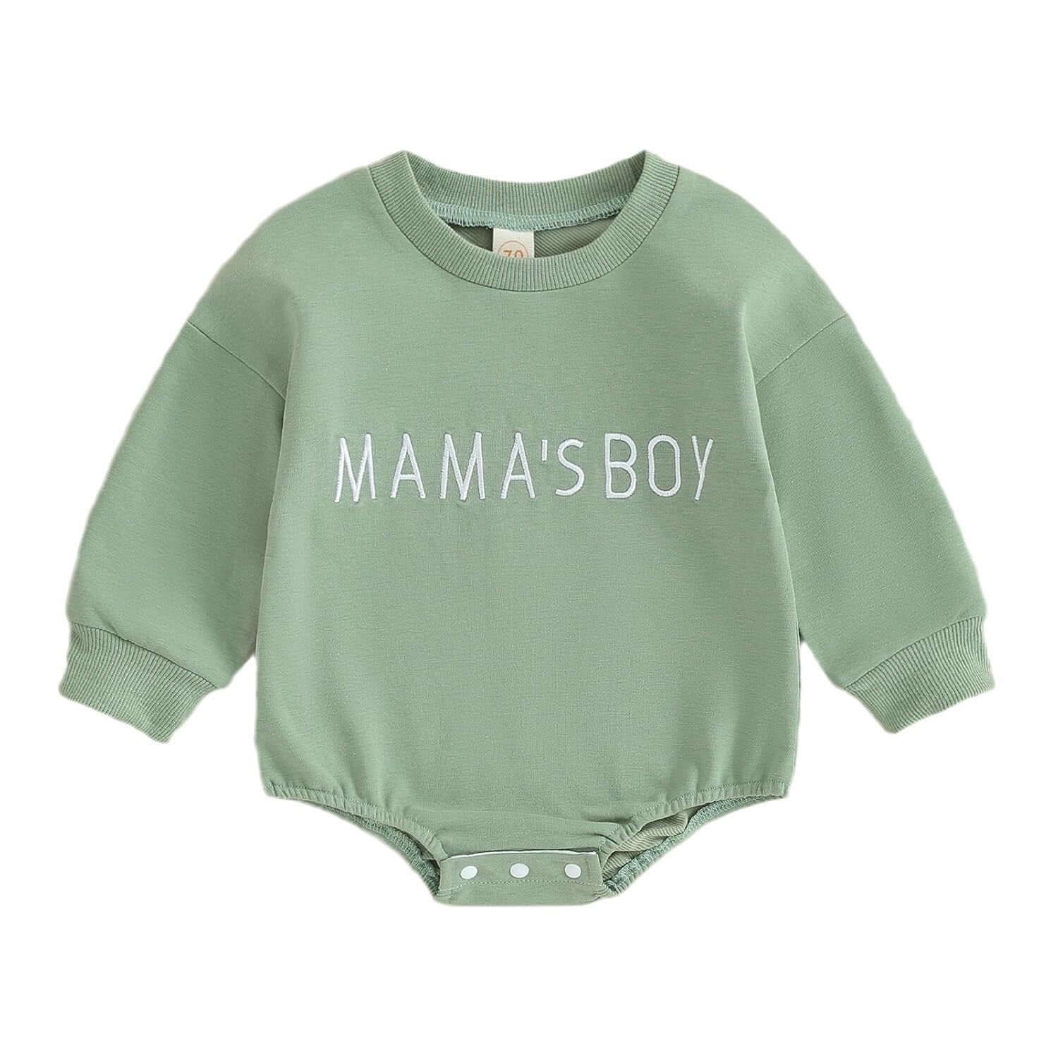 IZEL Mama's Boy Baby Cotton Long Sleeve Jumpsuit