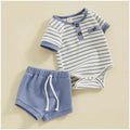 IZEL HAUL Baby Boy Summer Romper & Shorts Set Cotton Blend