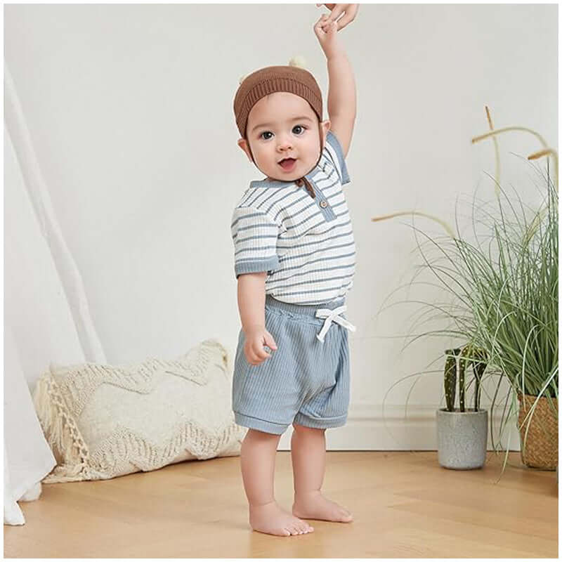 IZEL HAUL Baby Boy Summer Romper & Shorts Set Cotton Blend