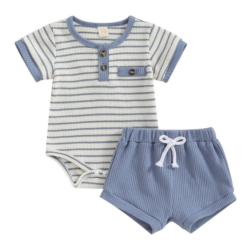 IZEL HAUL Baby Boy Summer Romper & Shorts Set Cotton Blend